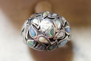 479 海外製 シェル 貝 シルバー リング 指輪 ヴィンテージ アクセサリー SILVER 925刻印 アンティーク シルバージュエリー 装飾品