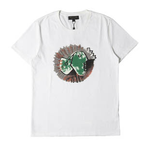 新品 BURBERRY バーバリー Tシャツ サイズ:M フロント グラフィック プリント クルーネック 半袖Tシャツ ホワイト 白 トップス カットソー
