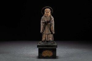 【善古堂】某有名収集家買取品 時代物 木彫 仁王造像 仏教文化 骨董品 古美術0330-3H01　