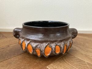 Strehla / シュトレーラ　Fat Lava. 鉢　鉢カバー　器　フラワーベース　花瓶　花器 ドイツ製 アンティーク ミッドセンチュリー ビンテージ