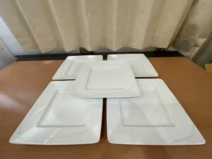 XL6553 Noritake ノリタケ 四角皿 ホワイト 白色食器 5枚１組　皿　食器 0522