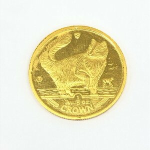 K24　金貨幣　マン島　キャット金貨　1/5オンス　重量6.2g【CDAX6016】