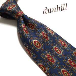 美品 dunhill ダンヒル ネクタイ ハイブランド 高級 ネイビー　紺 青 955