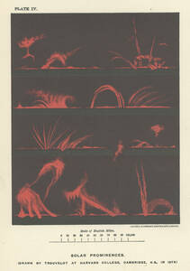 ☆アンティーク天文図版 「プロミネンス」 イギリス1890年頃☆ 天体観測 宇宙 星座図 天文古書
