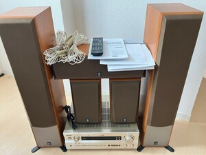 YAMAHA アンプ スピーカーセット オーディオ機器 5.1ch ホームシアター サラウンドシステム リモコン ケーブル付き 