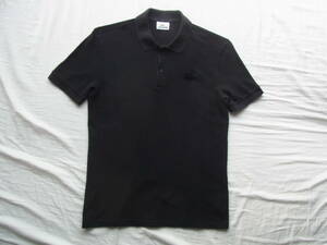 LACOSTE ラコステ　ブラック × ブラックのフロッキープリント　ポロシャツ　サイズ 3 日本製　ラコステジャパン社製