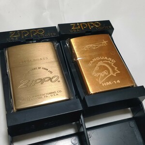 ZIPPO solid brass 2種セット 2000,2002年製 展示未使用品