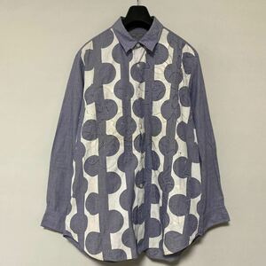 美品 AD 2001 田中 オム アーカイブ コレクション コムデギャルソン オム 切替 プリント シャツ COMME des GARCONS homme shirt ドット