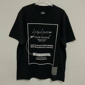 Yohji Yamamoto x Neighborhood ネイバーフッド x ヨウジヤマモトTシャツ ブラック／ホワイト コットン 希少 中古 Lサイズ