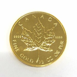 K24　金貨幣　カナダ　メイプルリーフ金貨　20ドル　重量15.6g【CCAY7075】