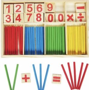 木製 知育玩具 計算スティック 数字 小学生 3歳以上　カラフル