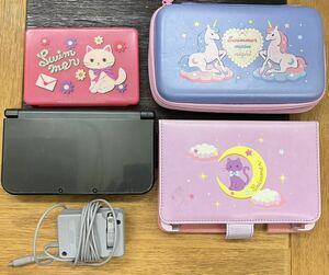 NINTENDO 3DSLL Newニンテンドー3DS LL 本体＋アダプター＋本体ケース/カバー＋カセットケース 可動品