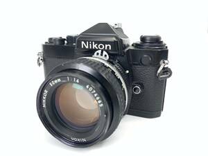 動作確認済 ニコン Nikon FE ブラック + Ai 50mm F/1.4 レンズ　シャッター切れ、変速、露出計稼働確認済