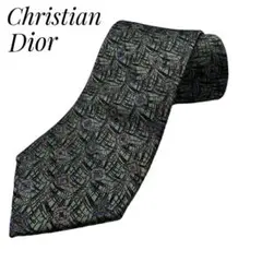 ネクタイ　Christian Dior 総柄　緑　グリーン　ビジネス　仕事