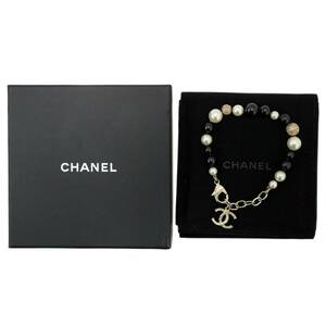 CHANEL/シャネル ココマーク フェイクパール ブレスレット SS A16B 19.8g 保存袋/外箱付き ES Bランク