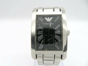 1円◆稼働◆ エンポリオアルマーニ ブラック クオーツ ユニセックス 腕時計 M97207