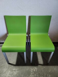 ヴィトラ(Vitra)/.03(ゼロスリー)シリーズ/ミーティングチェア・多目的チェア/スタック可能/2脚セット/ライトグリーン②