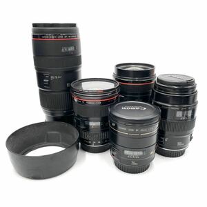 Canon キヤノン レンズ まとめ売り EF 80-200mm 1:2.8 L /17-35mm 1:2.8 L /EF 28-80mn L /EF 100mm 1:2.8 MACRO /EF 28mm 1:2.8 