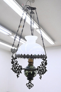 MN222 小型 アンティーク レトロ 作り良い シャンデリア 陶器 アイアン 金属製 陶器 天吊照明 