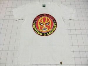 ◆Tシャツ 半袖 サイズ(S) FIGHTING Laundry(ランドリー) マスクマン 新日本プロレスリング コラボ◆古着 日本製 同梱可 タイガーマスク