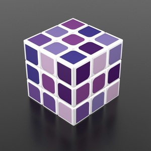 【カラー：紫・白枠】マジックキューブ3レベルマジックキューブクリエイティブカラー子供向け生徒教育玩具セット回転スムーズ