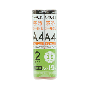 まとめ得 MCO 各メーカー共用タイプ FAX用感熱ロール紙 15m巻 0.5インチ芯 2本入り FXK15AH-2 x [2個] /l