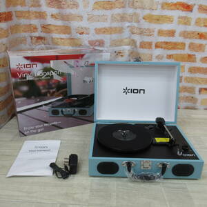 3220PS24【未使用】ION Audio スピーカー内蔵 スーツケース型レコードプレーヤー Vinyl Transport ブルー