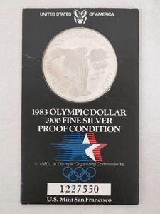 ♪１円～1983 ロサンゼルスオリンピック　1ドル銀貨　SILVER　USA　シルバーコイン　アメリカ記念硬貨