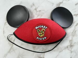 ディズニー イヤーハット PUNYUS プニュズ ミッキー ピザ 55-57cm 赤 レッド 帽子 ハット 美品