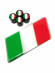 J 黒 イタリア 国旗 バルブキャップ エンブレム ステッカー ランボルギーニ Lamborghini アヴェンタドール ガヤルド ムルシエラゴ