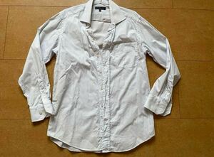 新社会人洗い替え用Yシャツ長袖シャツ41-84スリムモデル白色青ストライプ