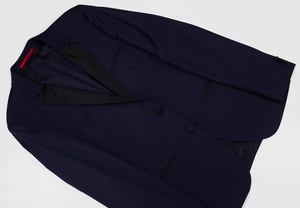 新品 107,000円 HUGO BOSS スーツ テーラードジャケット タキシード M～Lサイズ90 ビジネス46結婚式36Lスリムフィット黒イタリア製グアベロ