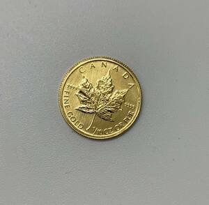 【送料無料】美品 カナダ K24 メープルリーフ コイン金貨 1/10oz 3.1g 投資 店頭受取可能