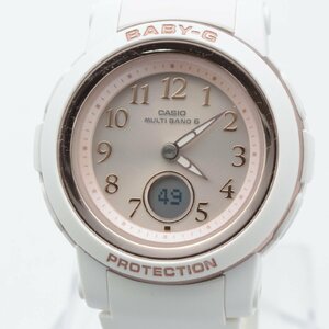 3441▲ CASIO 腕時計 BABY-G BGA-2900AF-7AJF 10気圧防水 耐衝撃性 電波 ソーラー ワールドタイム ホワイト×ピンク【0425】