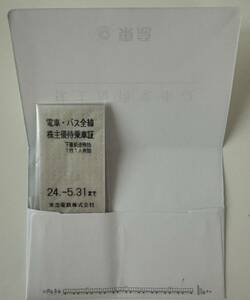 東急☆株主優待乗車証 2枚 期限2024年5月末迄