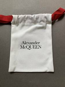 正規 ALEXANDER McQUEEN アレキサンダーマックイーン 付属品 小物入れ 保存袋 白 赤リボン