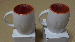 貴重！珍品！非売品！「ダンキンドーナッツ」コーヒーマグカップ２個セットDunkin Donuts Coffee Mugs