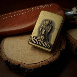 【 特別出品 】1円スタート 未使用 純正品 1998年 Marlboro Zippo マールボロ Country カウボーイジッポー Antique Brass