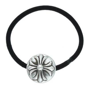 クロムハーツ Chrome Hearts HAIRBAND/クロスボールボタンヘアゴム シルバーコンチョ 中古 NO05