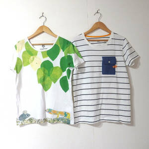 【送料無料】グラニフTシャツ２枚セット/SSサイズ（レディースS-M相当）Design Tshirts Store graniph