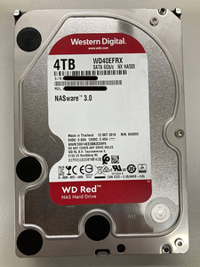 中古HDD 4TB Westen Digital Red WD40EFRX 3.5インチ SATA NAS用 36395時間