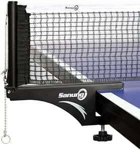 Sanung 卓球ネット 卓球サポーター S207 折畳可能 卓球用ネットセット 標準 卓球台 適用 螺旋式 滑り止め ピンポンネ