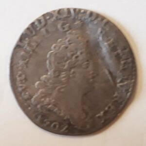 フランス 1702年 5sols 銀貨 ルイ14世