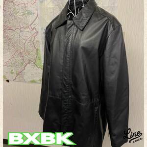 BXBK◆ レザー ジャケット 牛革 Mサイズ BLACK ◆ by FIEST DOWN ◆ メンズ ブルゾン アウター 