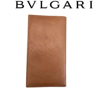 【中古】【やや傷や使用感あり】BVLGARI 長財布 ブランド ブルガリ 2つ折り ライトブラウン R-BV-W-65-2