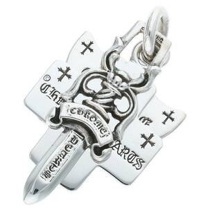 クロムハーツ Chrome Hearts 3TRINKETS/スリートリンケッツペンダント シルバーネックレストップ 中古 SS07