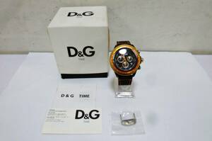 ドルチェ＆ガッバーナ　TIME　メンズ腕時計　時計スタンド付き　オーダーメイドベルト(MORELLATO)　1点もの　クォーツ　D&G