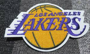 黄紫LR ■新品NBA ロサンゼルス・レイカーズ Los Angeles Lakers 刺繍ワッペン◆ バスケットボール◎アメリカ スポーツ■衣類・洋服DIY■