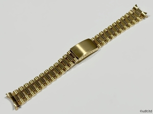 ラグ幅:19mm ゴールド プレジデント ブレスレット 腕時計ベルト メタルブレス【ロレックス ROLEX対応 サブマリーナ デイトジャスト等に】