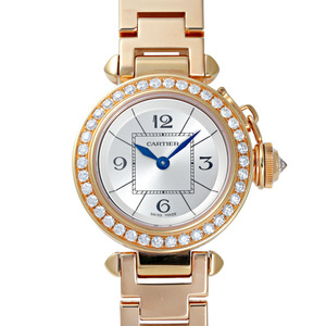 カルティエ Cartier パシャ ミスパシャ ベゼルダイヤ WJ124013 シルバー文字盤 新品 腕時計 レディース